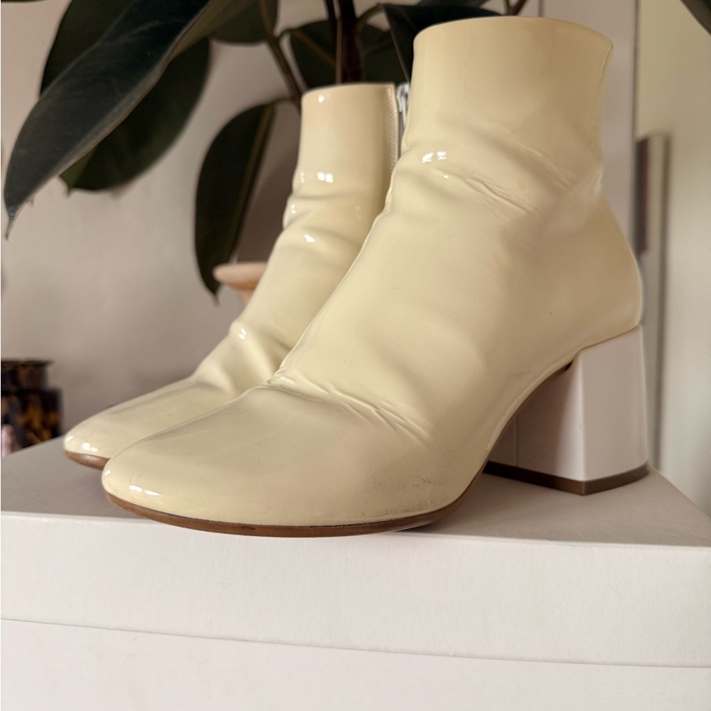 Maison Margiela MM6 Cream Ankle Boots